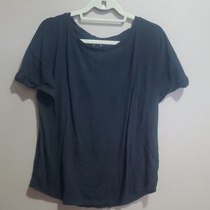 24/7 Casual Black Short Sleeve Crew Neck Tshirt Size XL